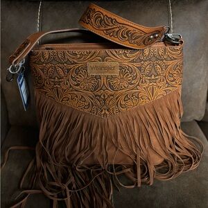 Nwt Wrangler Tooled Leather Crossbody - Concealed Carry Purse